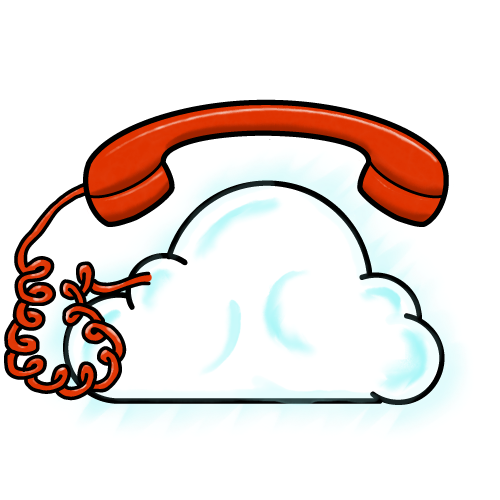 Phone handset and cloud illustration